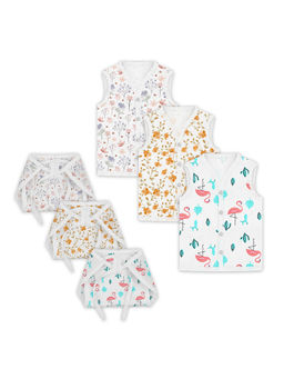 Moms Home - Baby Organic Cotton Muslin Jabla & Nappy (Pack of 6)