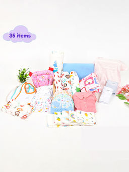 Moms Home - New Born Baby Essentials Gift Combo Box (Set of 35)