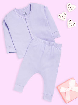 The Mom Store - Pastel Lavender Infant Top and Pyjama (Set of 2)
