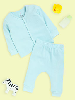 The Mom Store - Pastel Blue Infant Top and Pyjama (Set of 2)