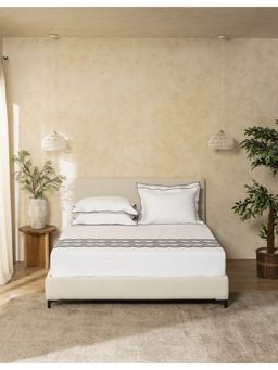 SANSAAR A D'DECOR BRAND LIVE CONSCIOUSLY - Set Eb 296-Cascade-Brilliant White Bedsheet King