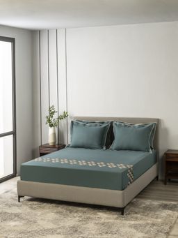 SANSAAR A D'DECOR BRAND LIVE CONSCIOUSLY - Set Er 114-Regency-Deep Teal Bedsheet King