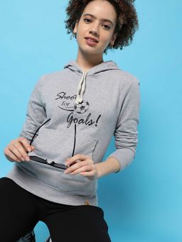 PINACOLADA - Womens Grey Printed Sweatshirt