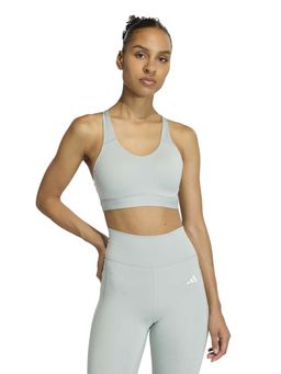 adidas - Optime Essentials Workout High Support Green Sports Bra