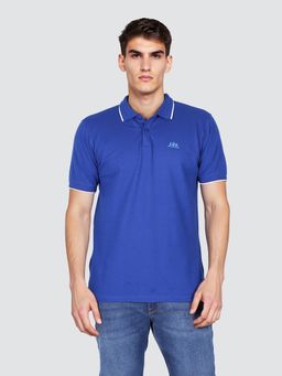 Lee - Men Solid Blue Regular Fit Polo T-Shirt