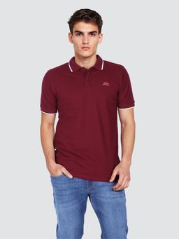 Lee - Men Solid Red Regular Fit Polo T-Shirt