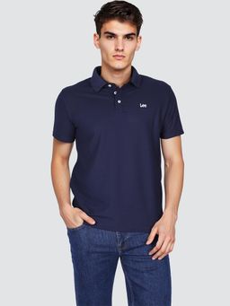 Lee - Men Solid Blue Regular Fit Polo T-Shirt