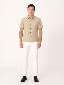 HOUSE OF S - Men’s Cream Utility Short-Sleeve Shirt