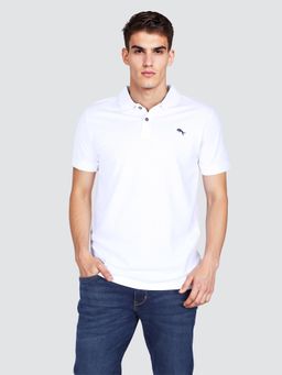 Wrangler - Men Hd Printed White Polo T-Shirt