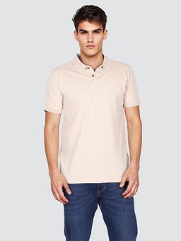 Wrangler - Men Hd Printed Beige Polo T-Shirt