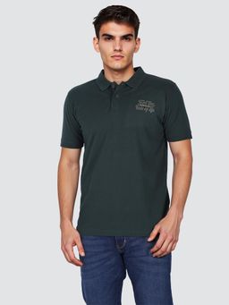 Wrangler - Men Hd Printed Green Polo T-Shirt