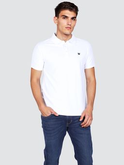 Wrangler - Men Solid White Regular Fit Polo T-Shirt