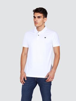 Wrangler - Men Solid White Regular Fit Polo T-Shirt