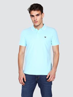 Wrangler - Men Solid Blue Regular Fit Polo T-Shirt