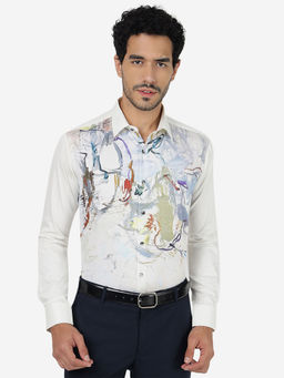 JB Studio - Cream Formal Slim Fit Cotton Shirt