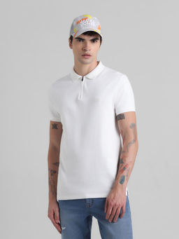Jack & Jones - White Slim Fit Non Stretch Polo T-Shirt
