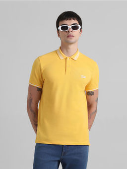 Jack & Jones - Yellow Slim Fit Non Stretch Polo T-Shirt