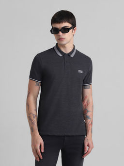 Jack & Jones - Black Slim Fit Non Stretch Polo T-Shirt