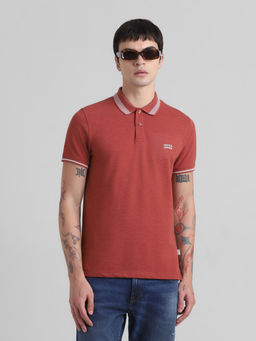 Jack & Jones - Red Slim Fit Non Stretch Polo T-Shirt