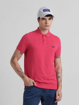 Jack & Jones - Red Slim Fit Non Stretch Polo T-Shirt