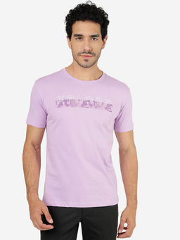 Greenfibre - Violet Printed Slim Fit Half Sleeve Tee