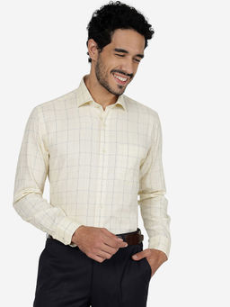 JadeBlue - Lemon Yellow Checked Workwear Shirt