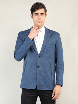 CHKOKKO - Blue Checked Peaked Lapel Blazer
