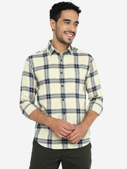 Greenfibre - Yellow Checked Full Sleeve Cotton Shirt