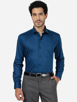 Metal - Solid Blue Formal Cotton Shirt