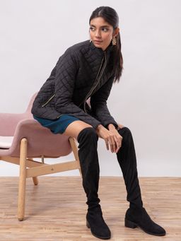 Twenty Dresses by Nykaa Fashion - Happiest In Quilts Black Jacket