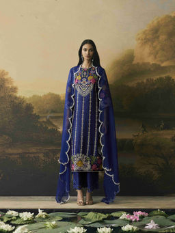 CHANDRIMA - Cobalt Blue Beadwork Dupatta