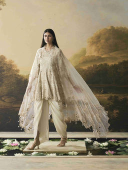 CHANDRIMA - Ivory Cutwork Dupatta