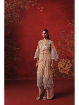 Twenty Nine - Tulle Mirrorwork Pink Overlay