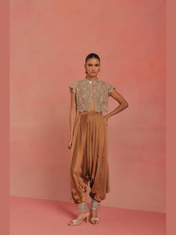 Twenty Nine - Gold Cap Sleeves Crop Jacket