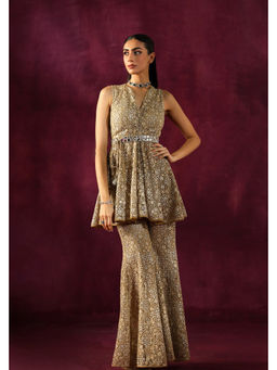 Twenty Nine - Gold Lace Mirrorwork Bootcut