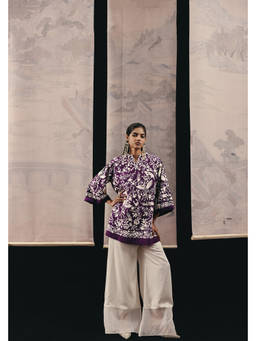 Twenty Nine - Women Ivory Cotton Solid Flared Pants