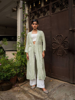 SAAYA THE LABEL - Mia Long Green Cape Jacket