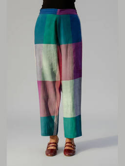 EARTHWEAR - Women Multi Color Handloom Cotton Pants