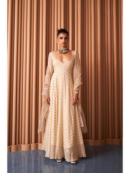Rishi & Vibhuti - Capri Ivory Maxi Dress with Dupatta