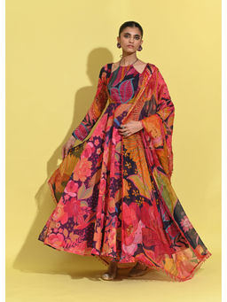 Rishi & Vibhuti - Jeh Purple Maxi Dress with Dupatta