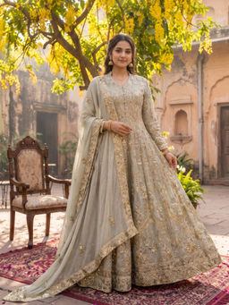 SHIAN - Roohab Royal Sea Green Anarkali with Dupatta