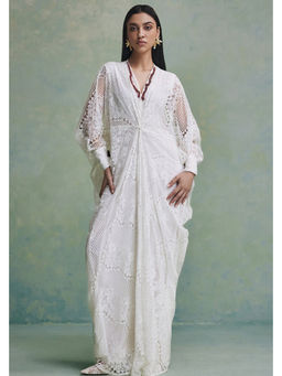 ZABELLA - White Desert Filigree Kaftan Dress