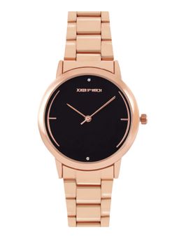 Joker and Witch - Joker & Witch Luna Black Dial Rose Gold Metallic Link Strap Round Analog Womens Watch