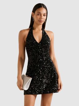 Forever New - Riley Sequin Halter Mini Dress