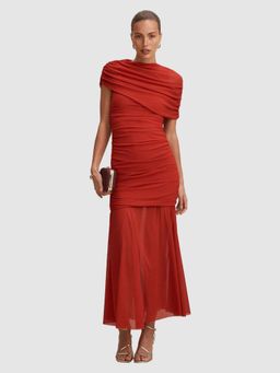 Forever New - Elouise Aseem Cape Mesh Maxi Dress