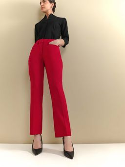 FableStreet - Polyester Regular Fit Full Sleeve Flat Front Trouser