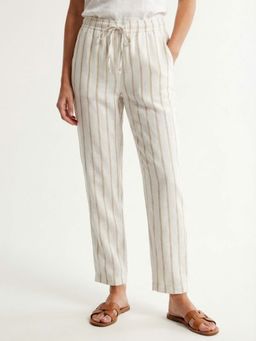 IZF - Women striped Straight Fit Linen Trouser