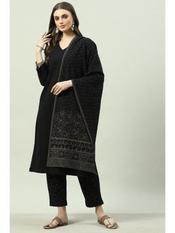 Biba - Women Black Embellished & Sequined Kurta (Set of 3)