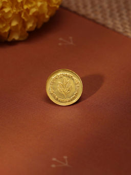 Mia by Tanishq - 1 Gram 24 Karat Traditional Mango Leaf Gold Coin