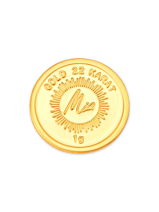 Buy Mia by Tanishq Gram 22 Karat Stunning Lotus Gold Coin Online